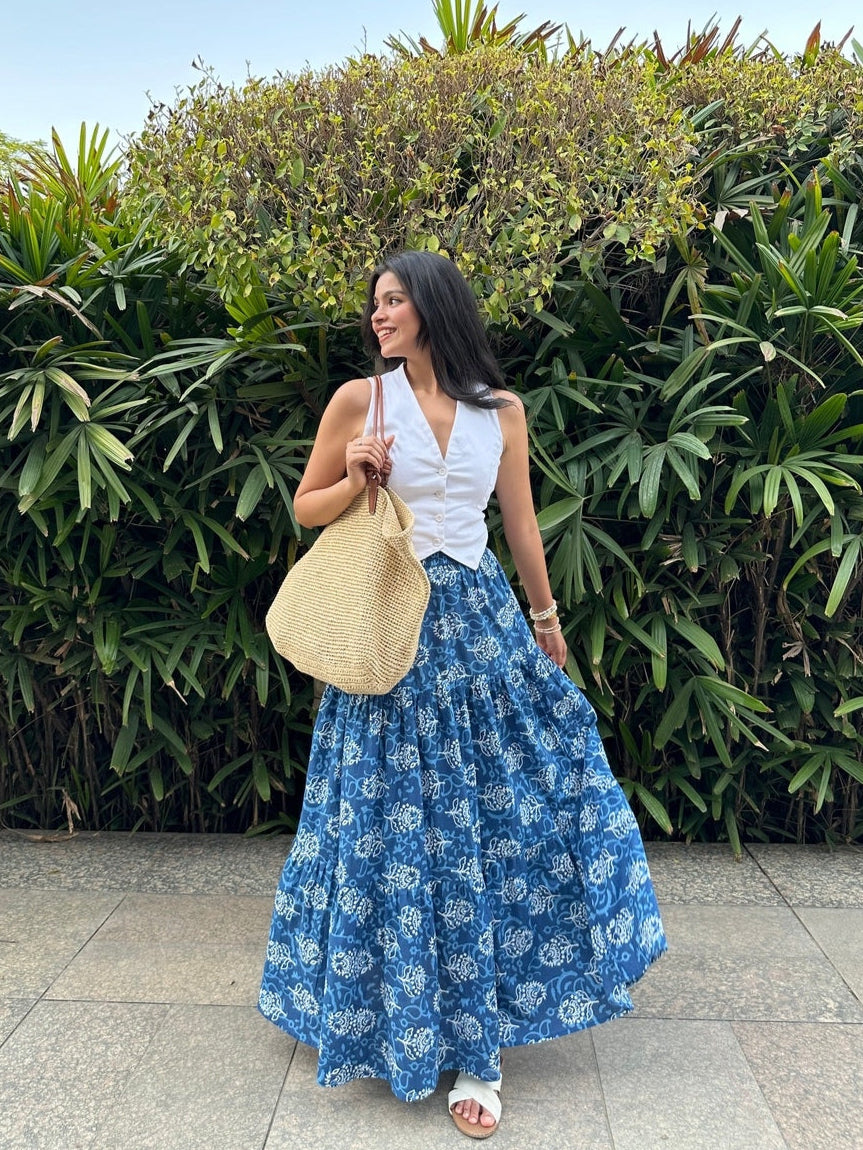 Indigo Maxi Skirt