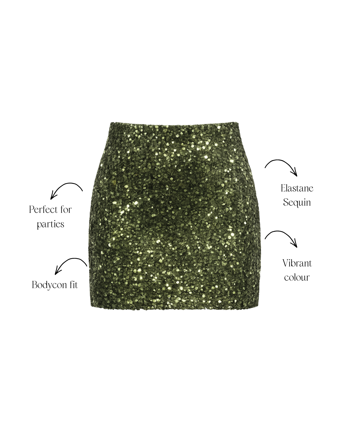 Kiwi Sequin Skirt