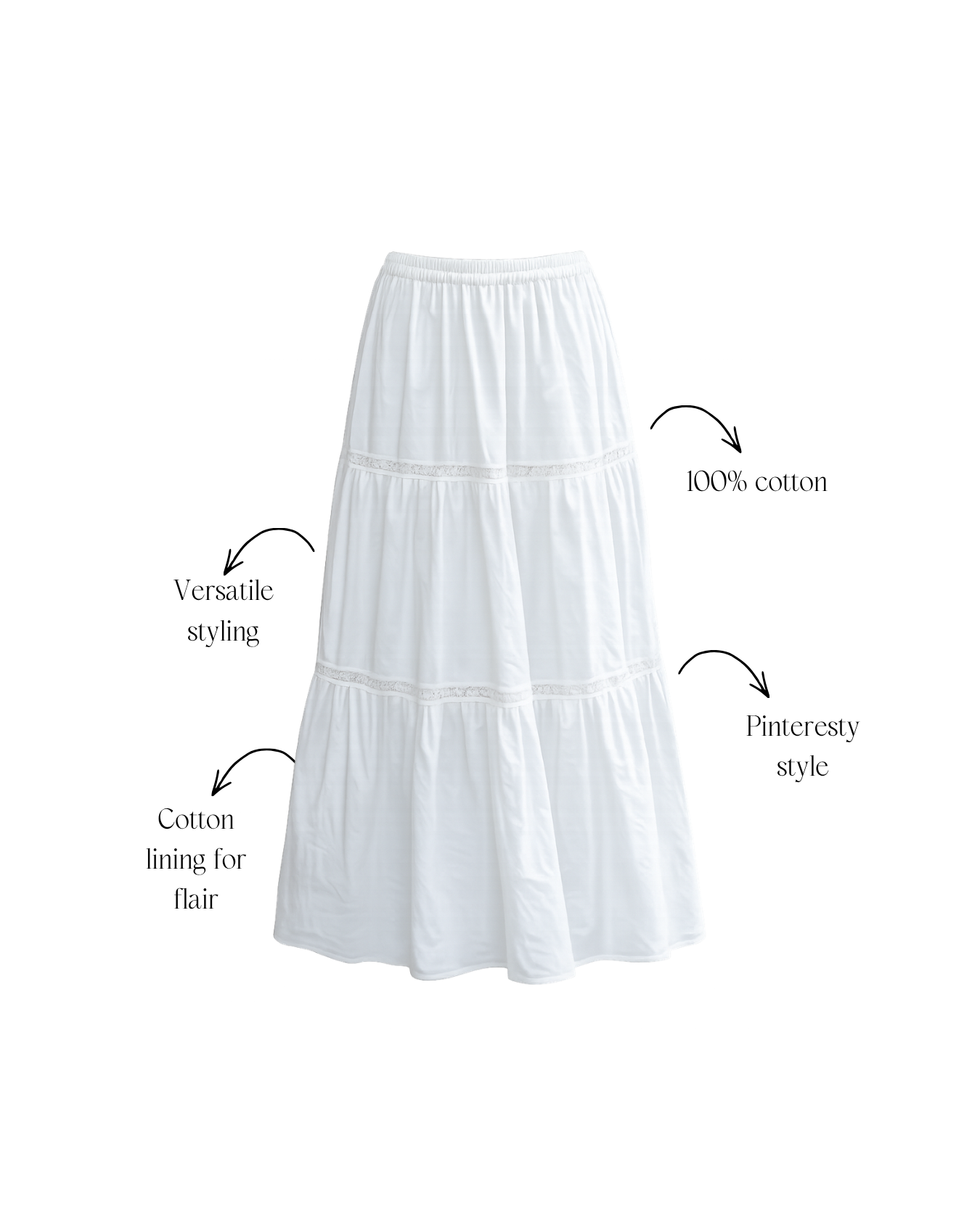 Off White Maxi Skirt