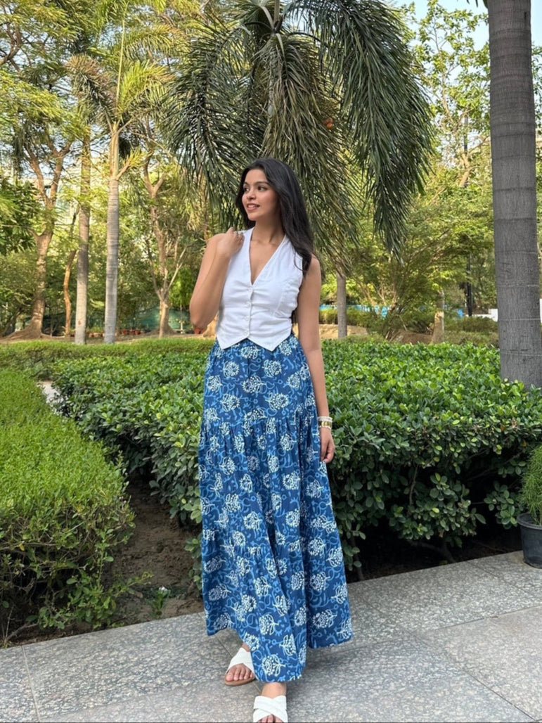 Indigo Maxi Skirt