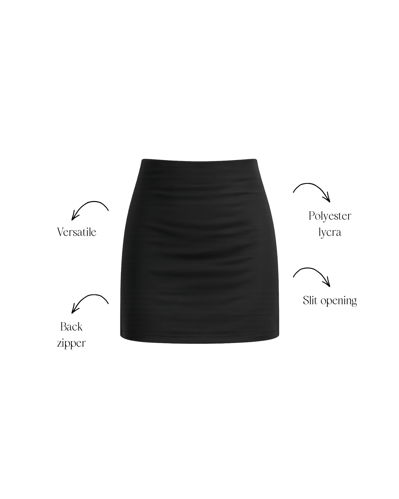 Hideaway Black Skorts
