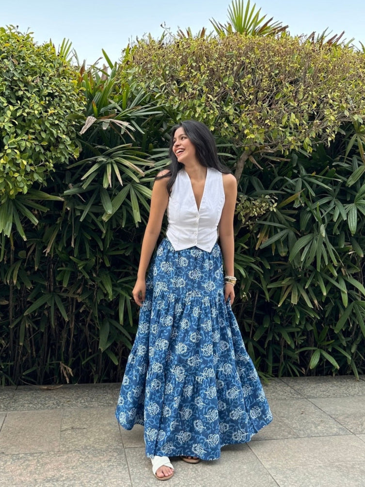 Indigo Maxi Skirt
