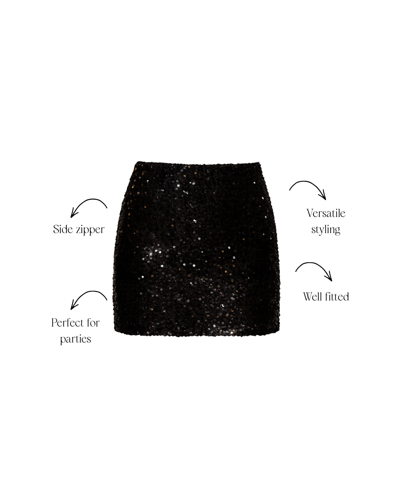 Black Sequin Skirt