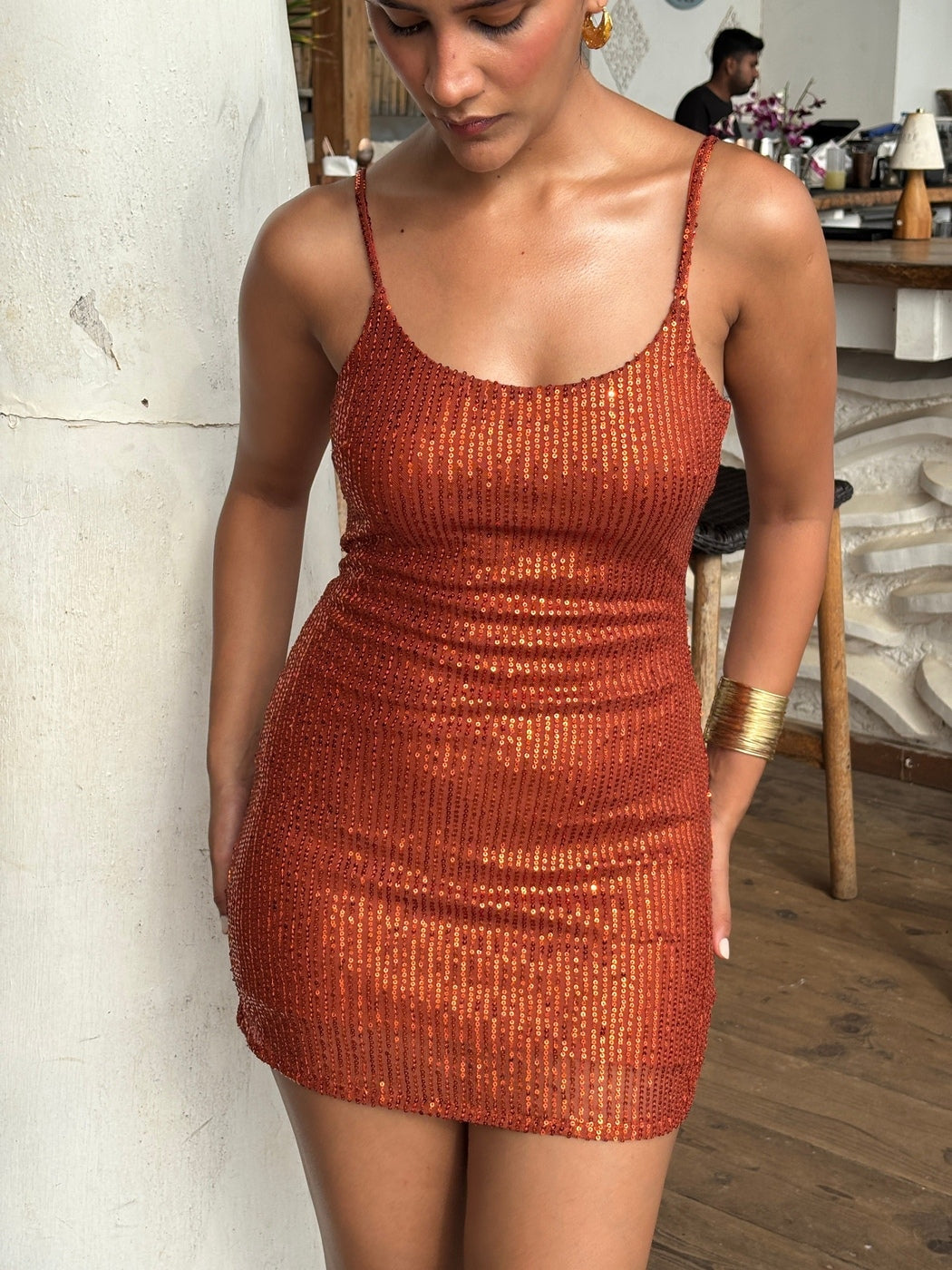 Rust Sequin Dress