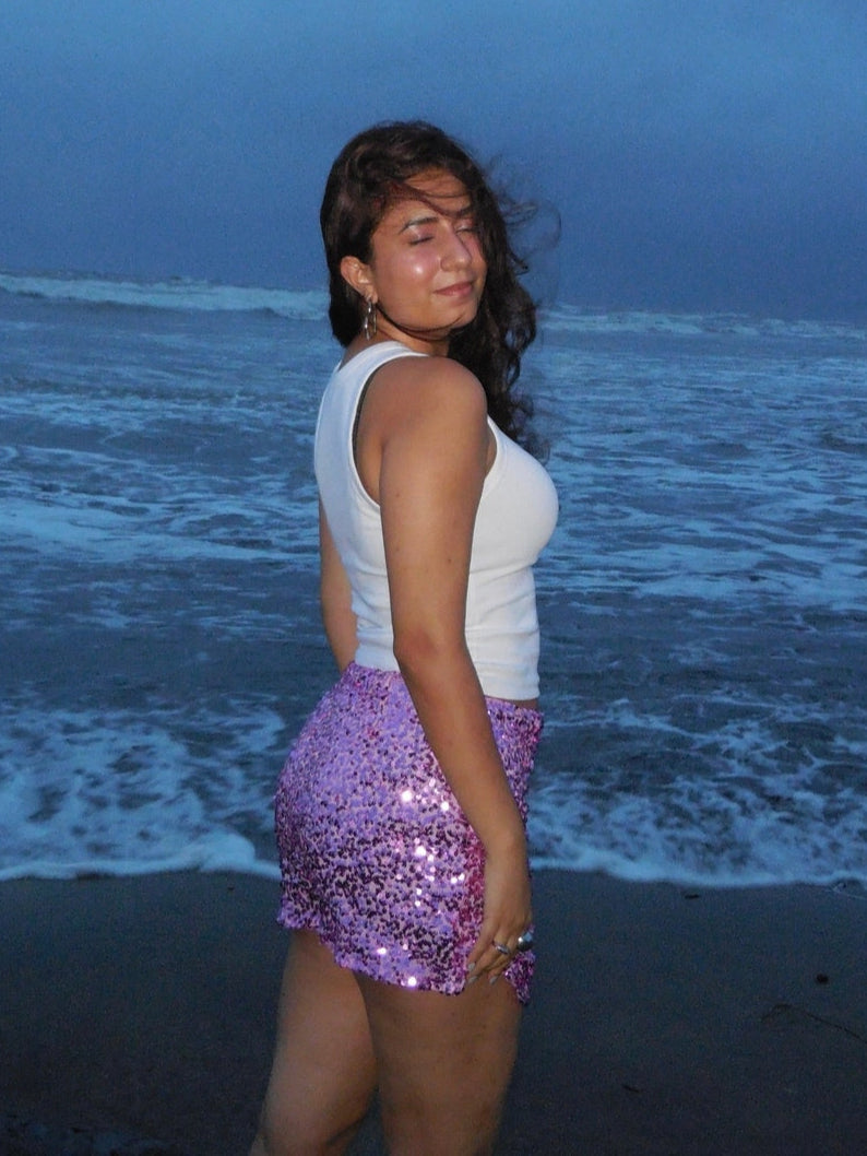 Plum Sequin Skirt