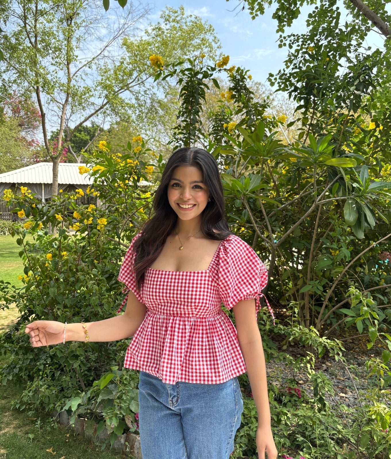 Cherry Gingham Top