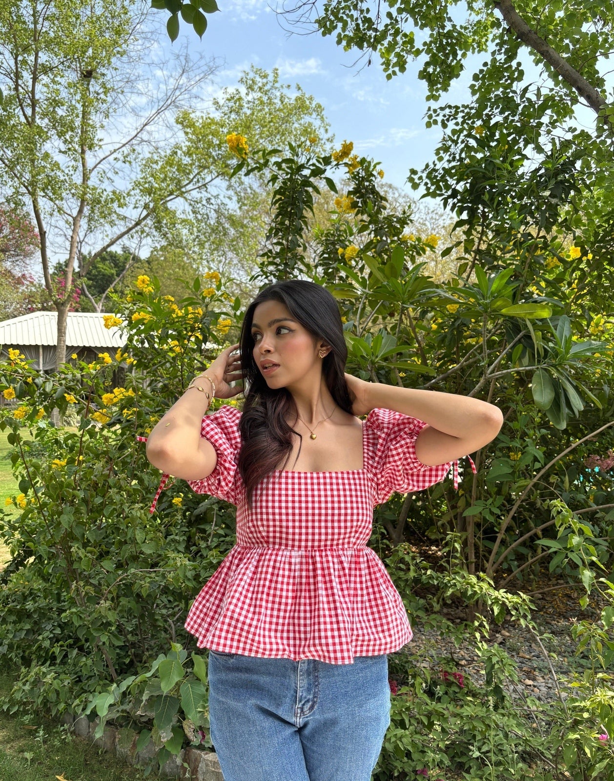 Cherry Gingham Top