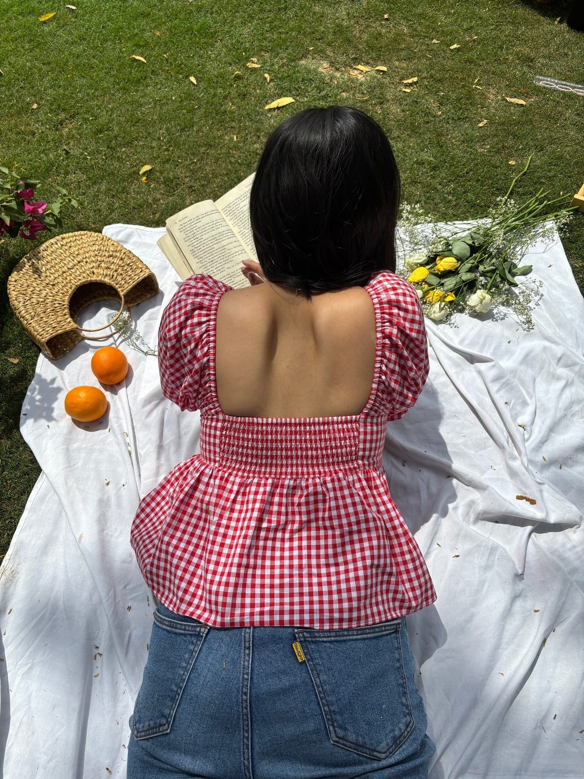 Cherry Gingham Top