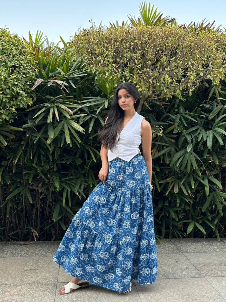Indigo Maxi Skirt