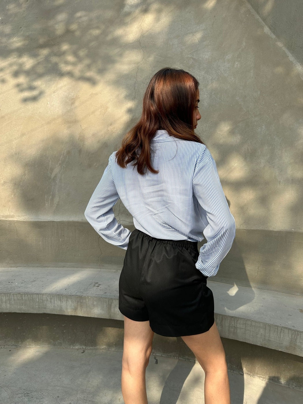 Slate Pleated Shorts