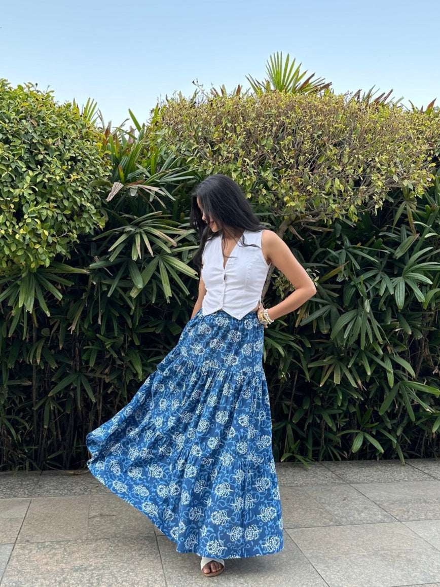 Indigo Maxi Skirt