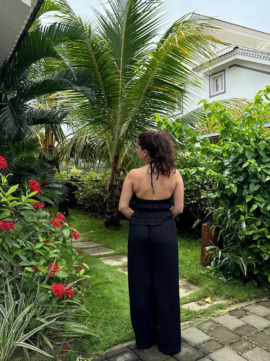Noir Crepe Top