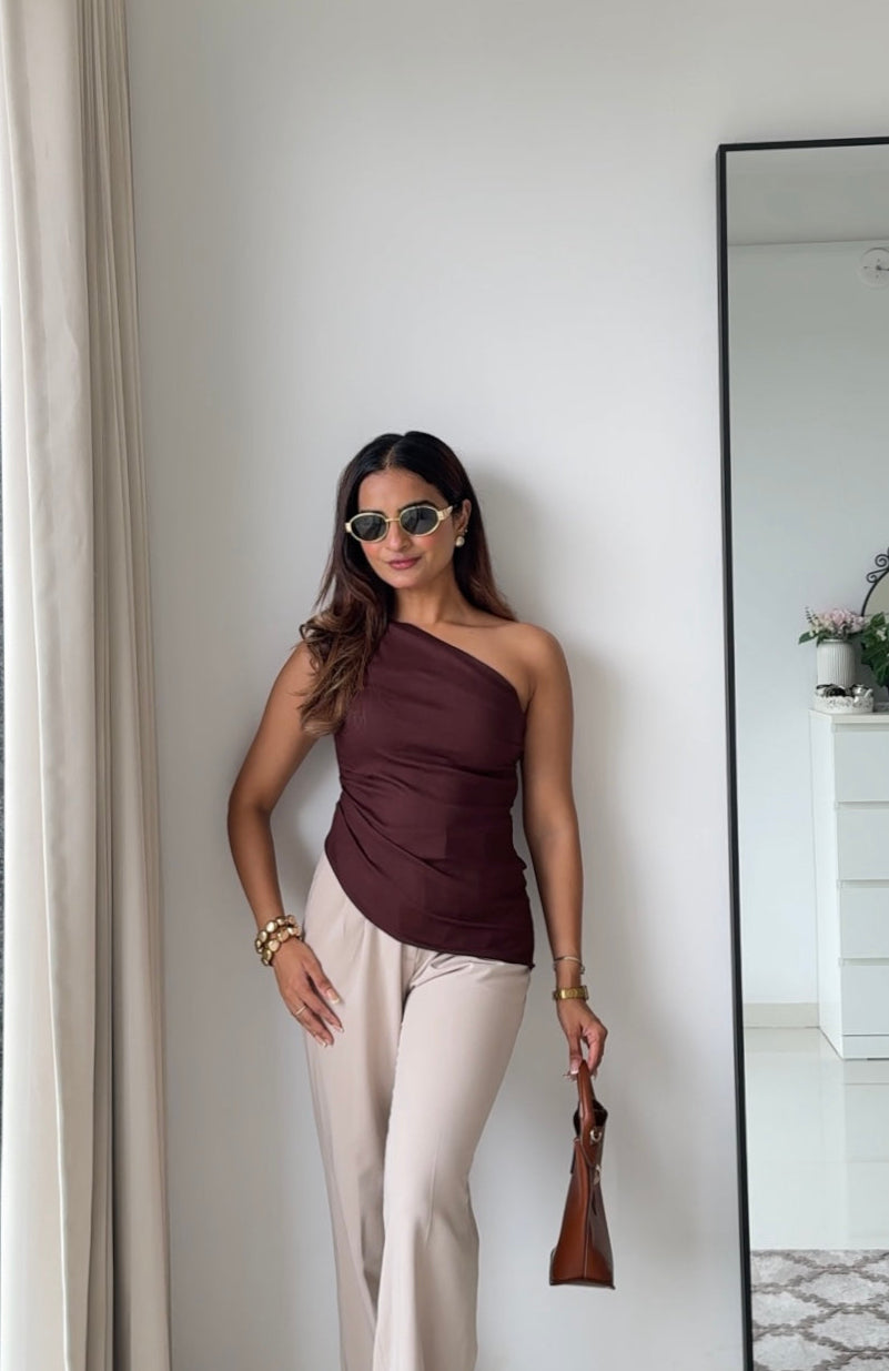 Mocha Asymmetrical Top