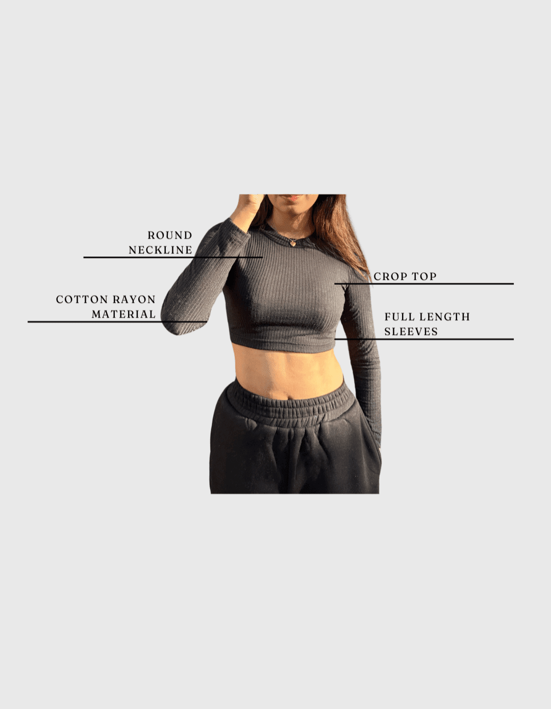 Black Ribbed Top (Clearance Sale)