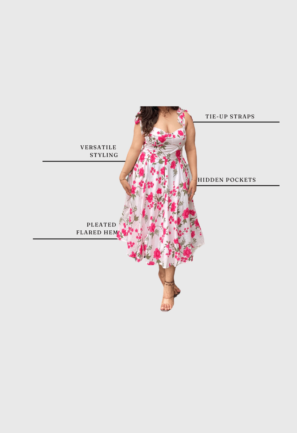 Florence tie-up dress-Pink