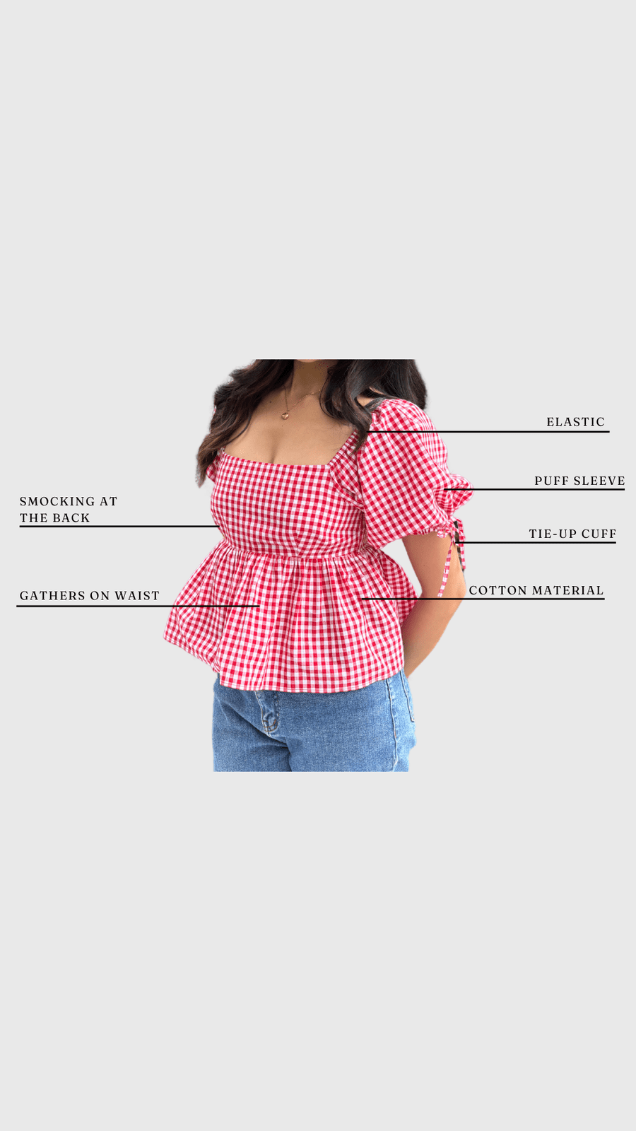 Cherry Gingham Top