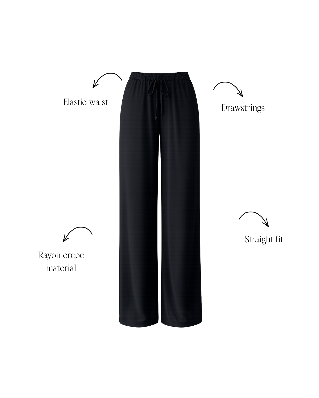 Noir Crepe Pants