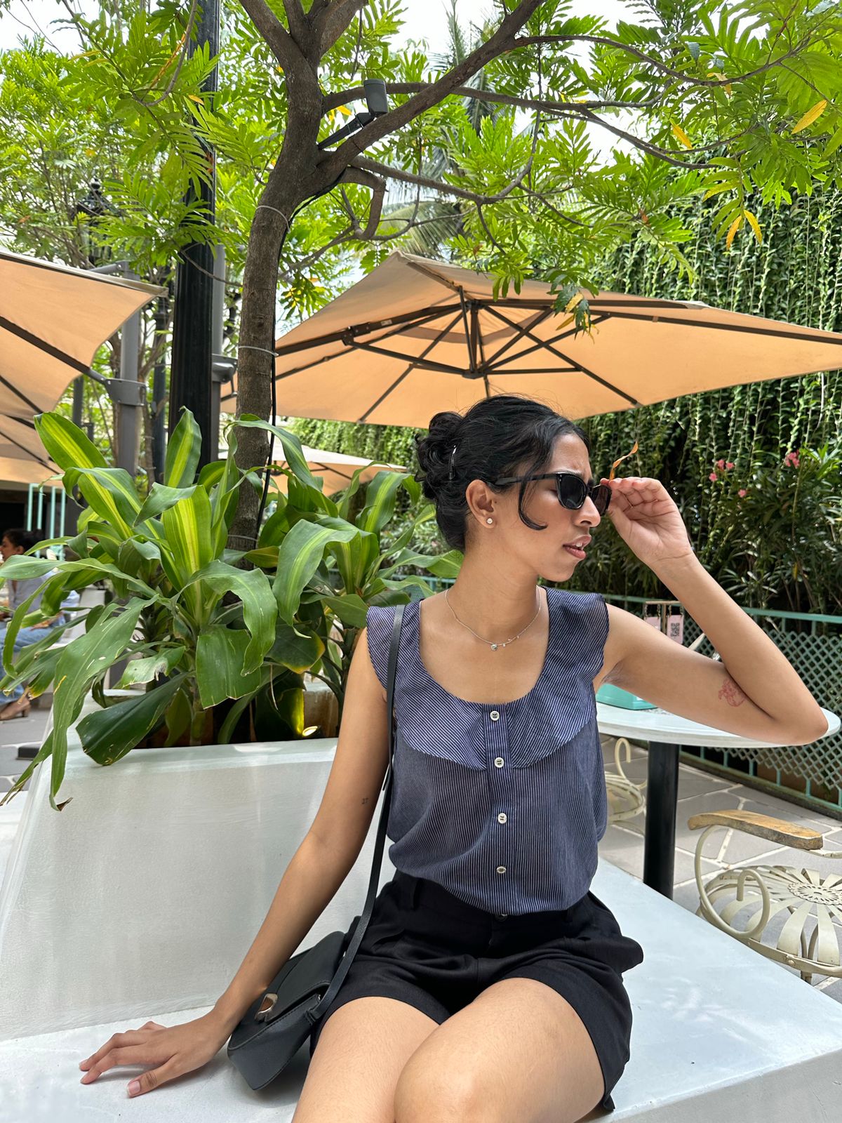 Cara Navy Blouse