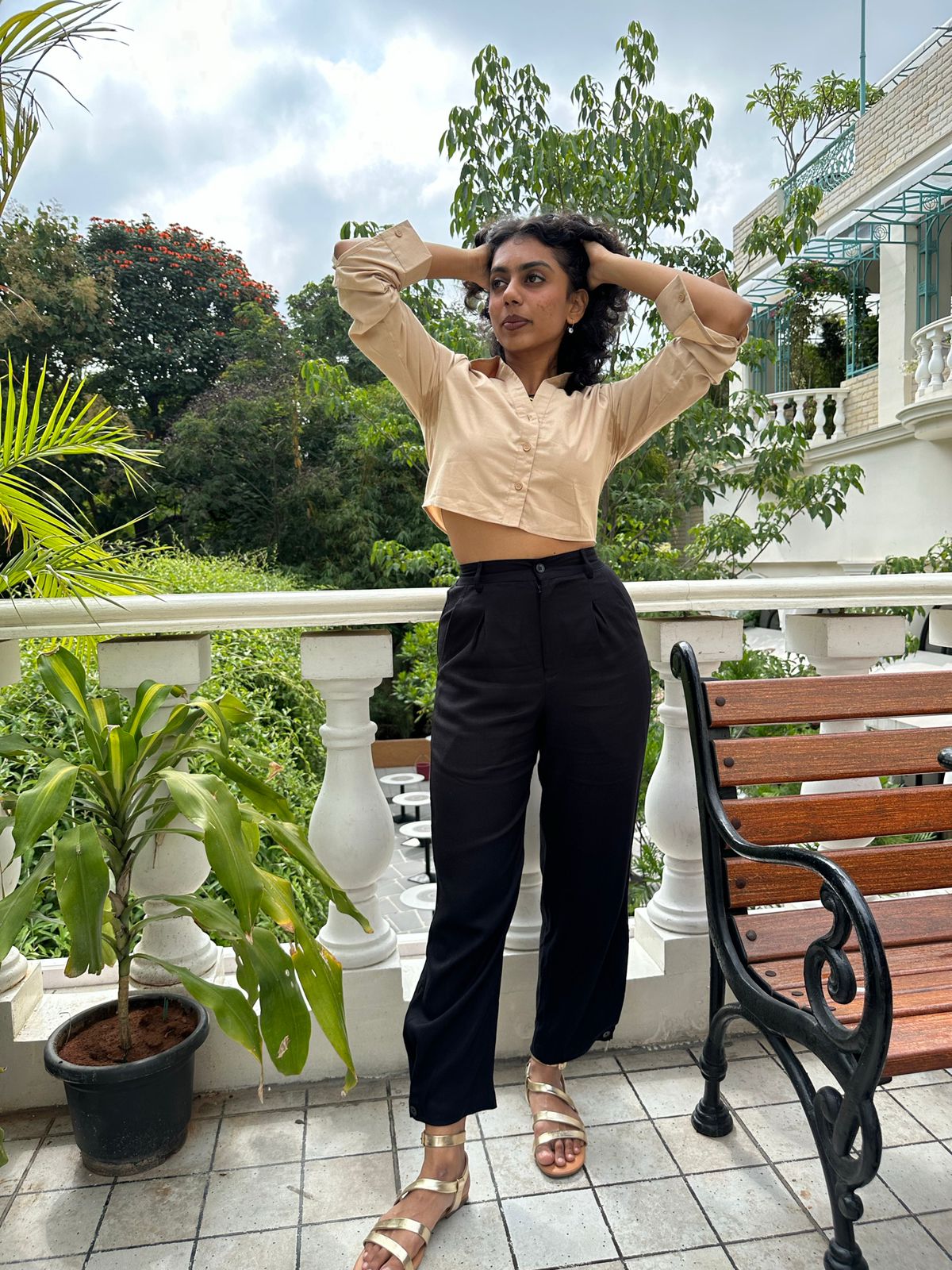 Cropped Khaki Shirt