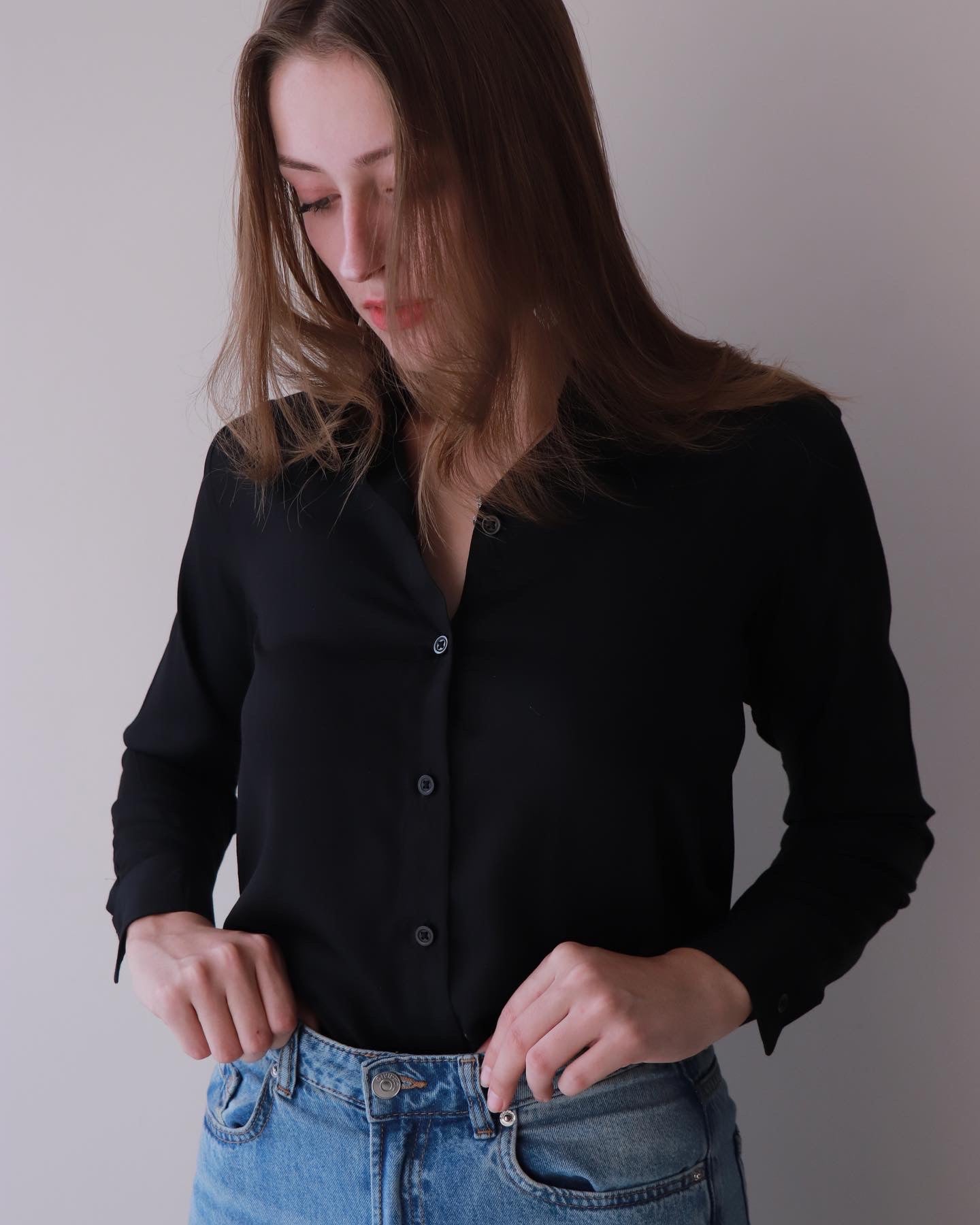 Satin Button Down