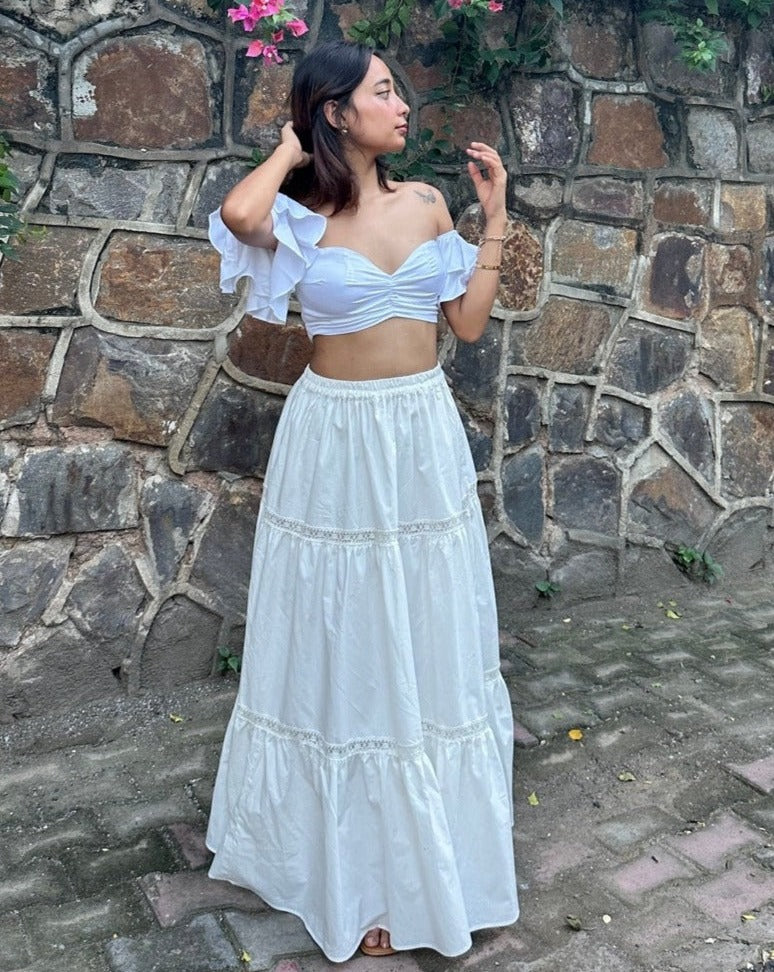 Off White Maxi Skirt