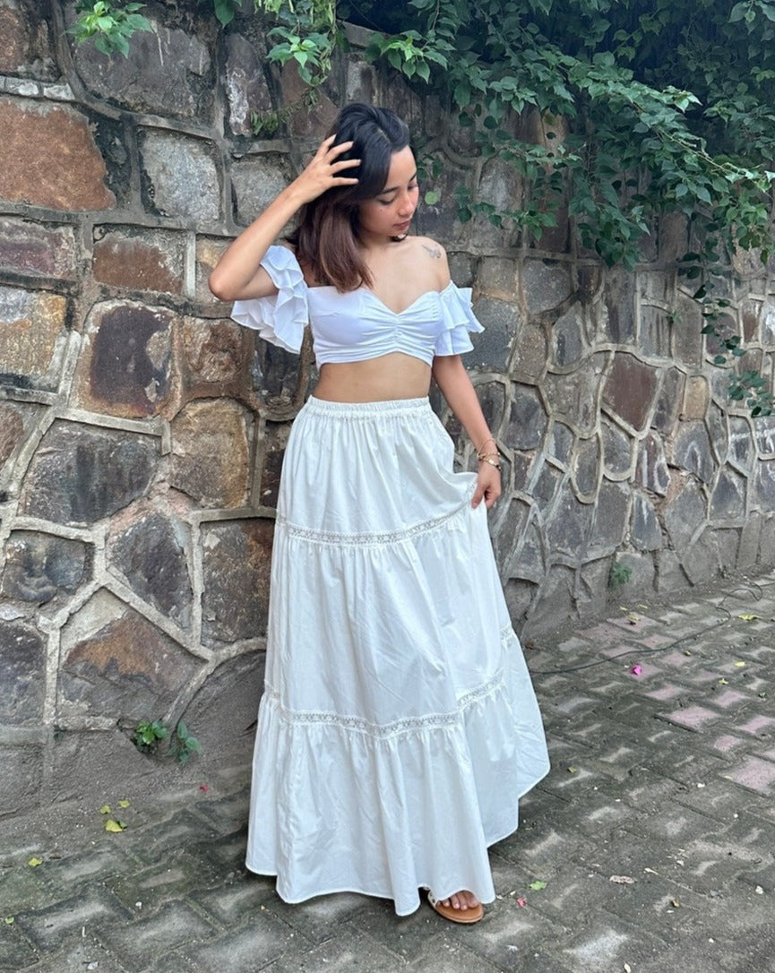Off White Maxi Skirt – Lazo Store