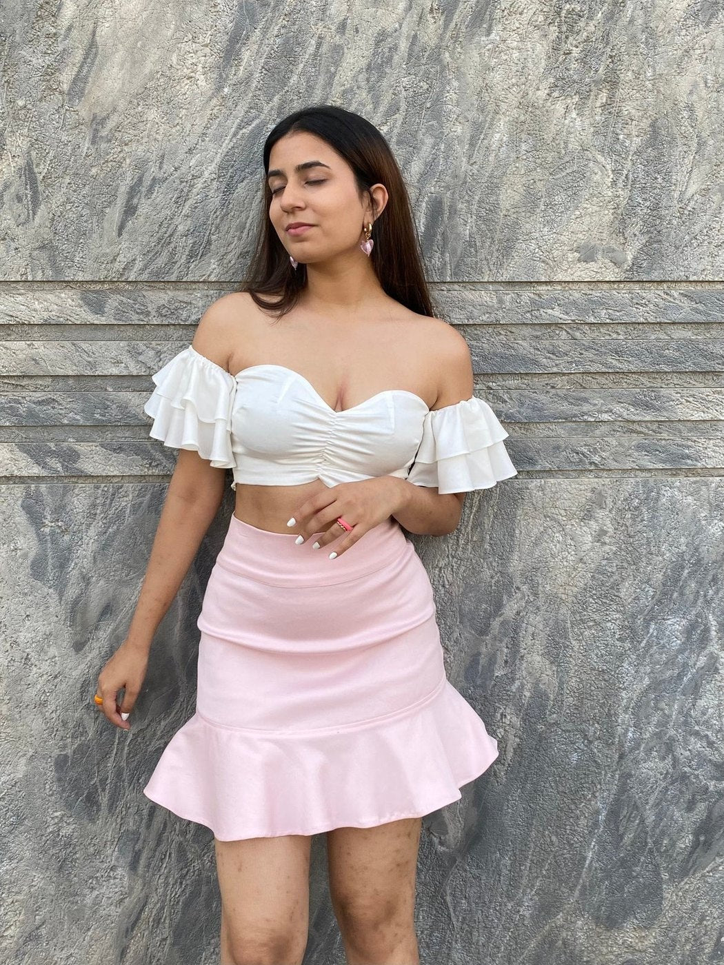 White Frill Top
