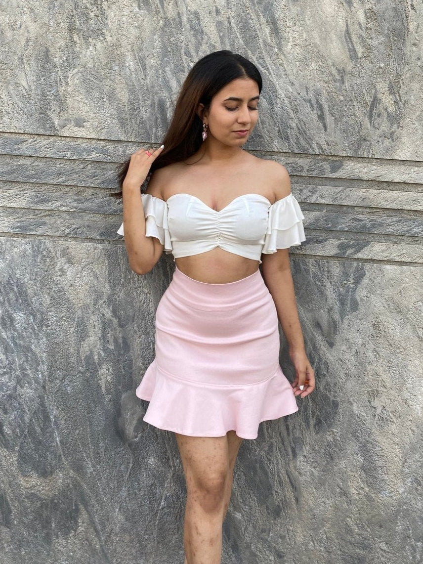 White Frill Top