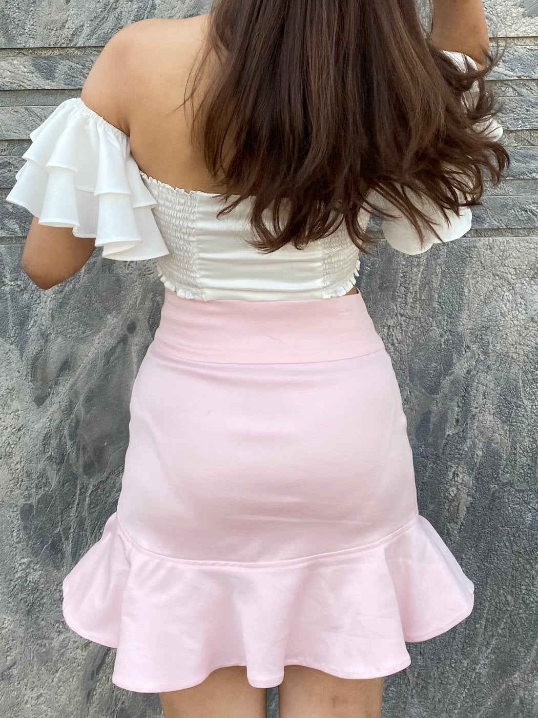 White Frill Top