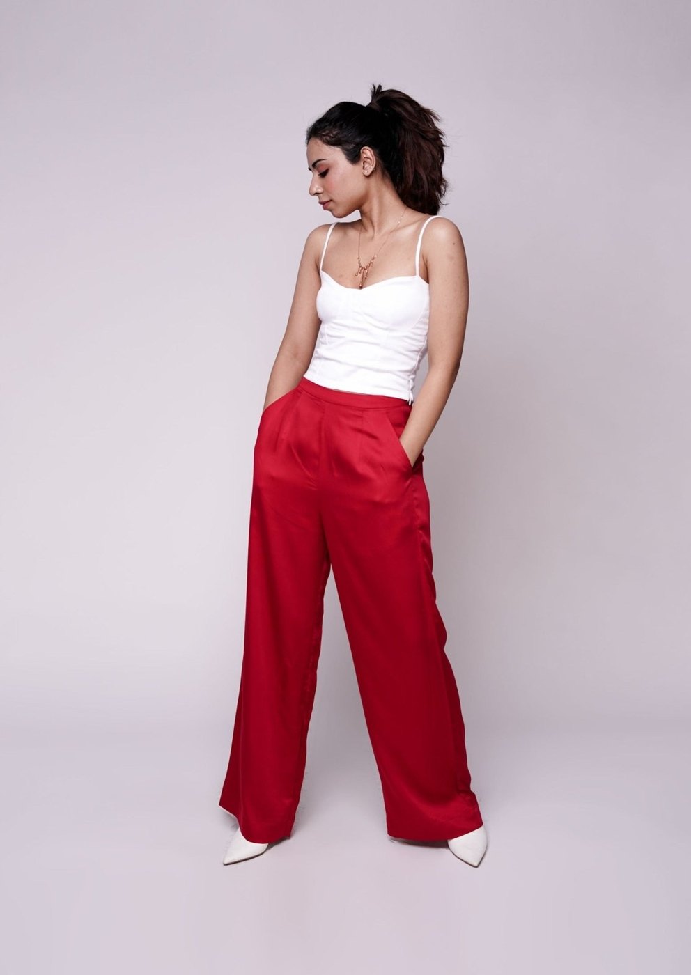 Red Satin Pants - Lazo Store