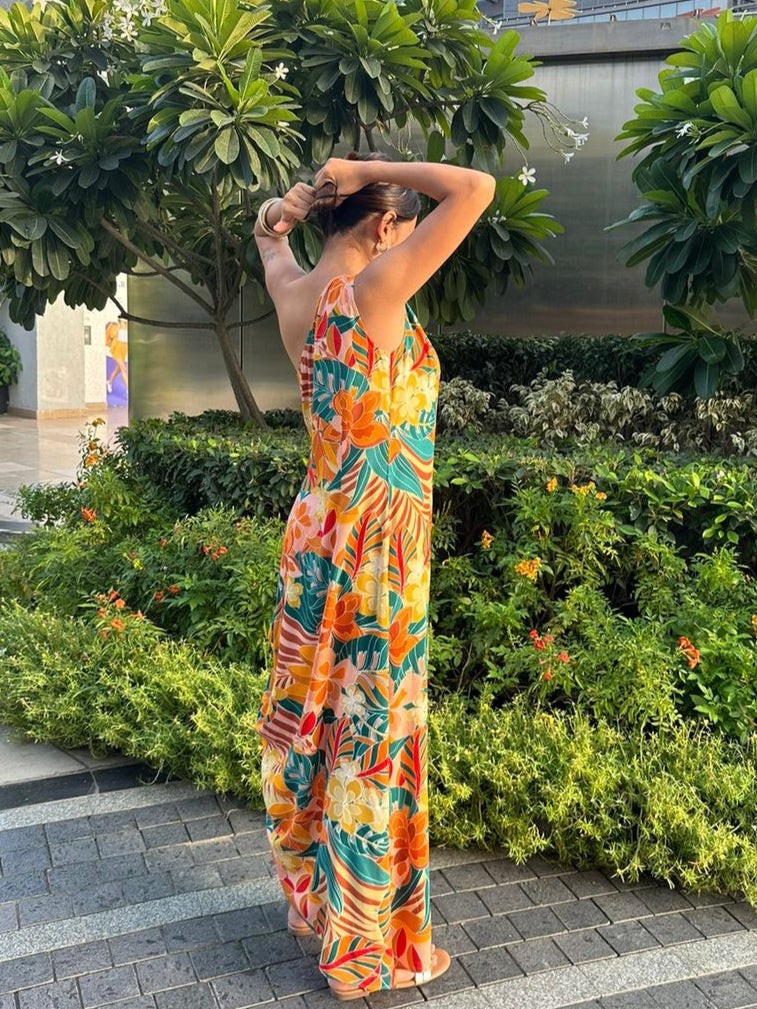 Tropical asymmetrical dress - Lazo Store