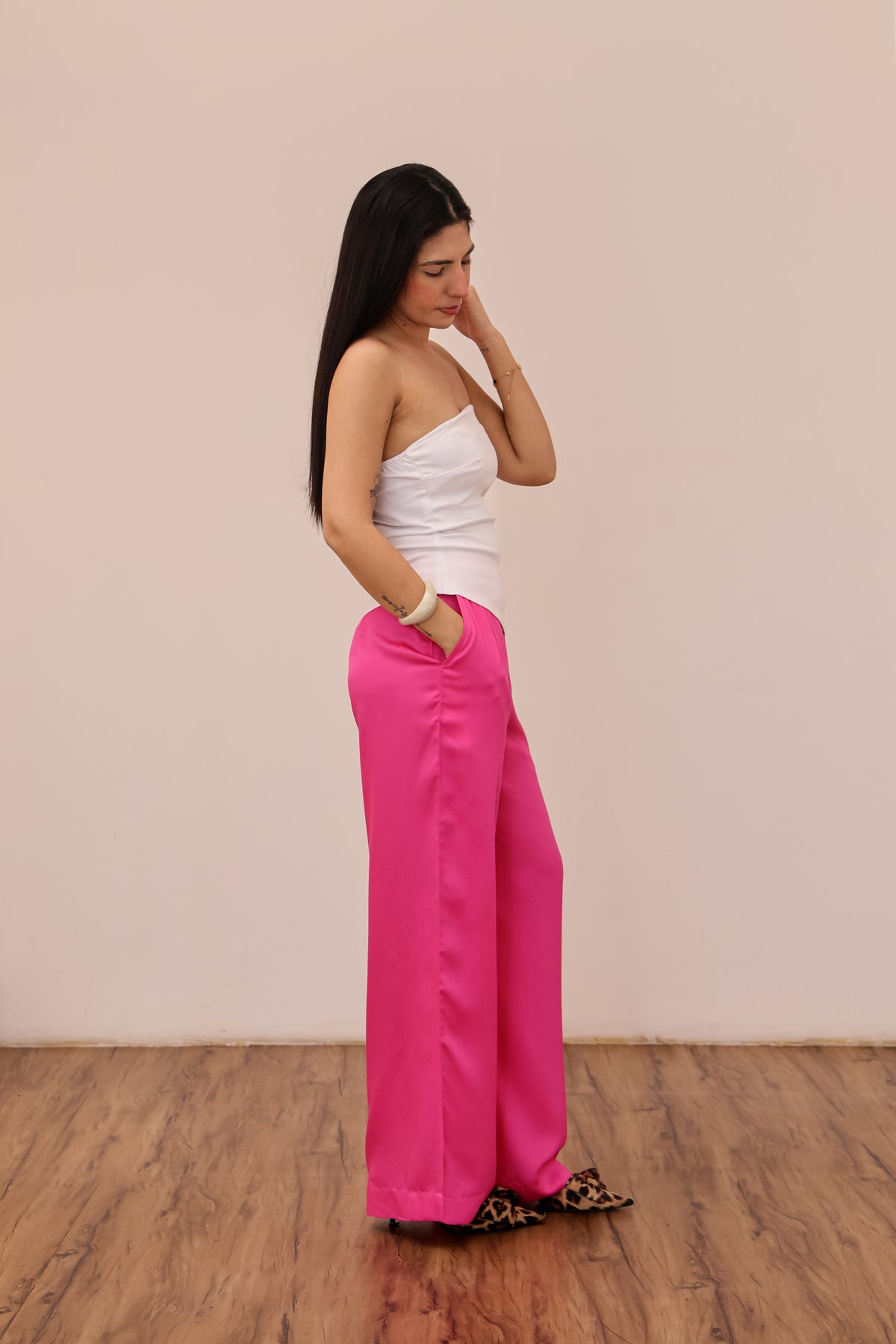 Pink Satin Pants