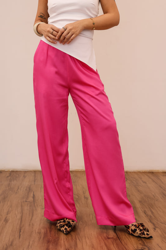 Pink Satin Pants
