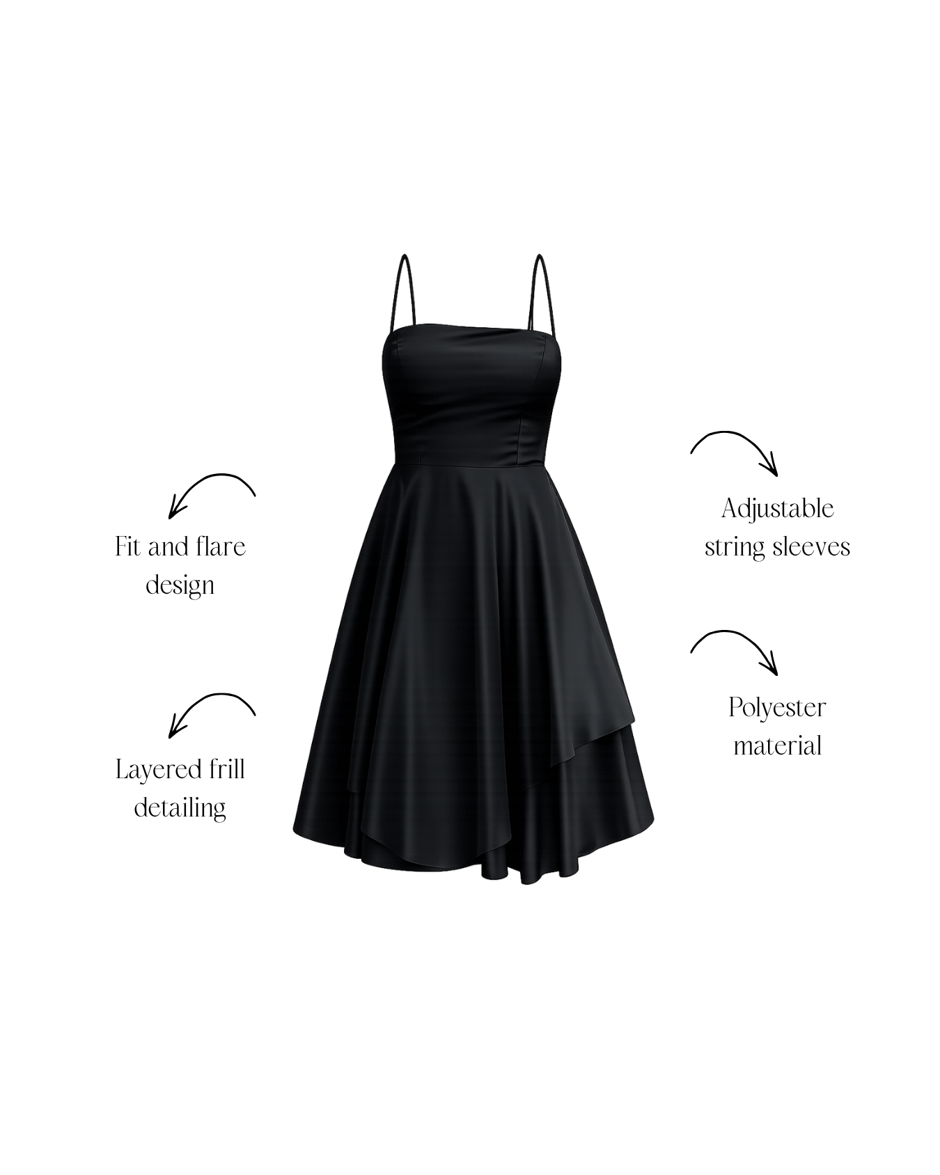 Black satin short dress Lazo Store Black satin short dress Lazo Store