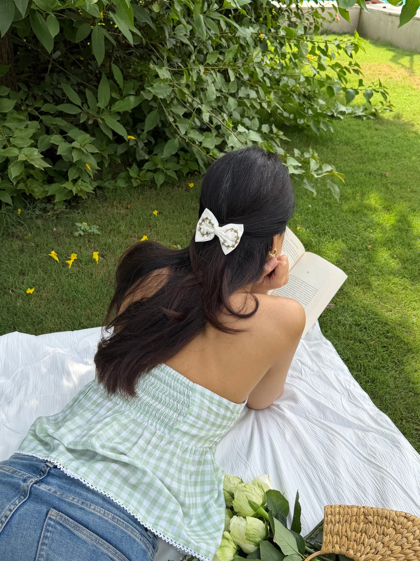 Matcha Gingham Top