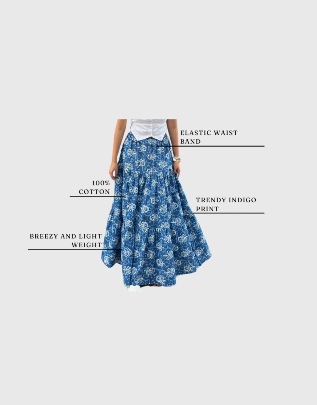 Indigo Maxi Skirt