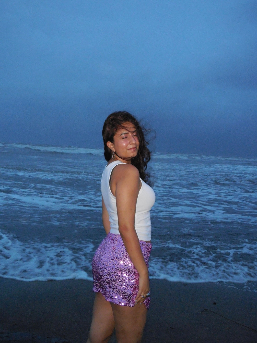 Plum Sequin Skirt
