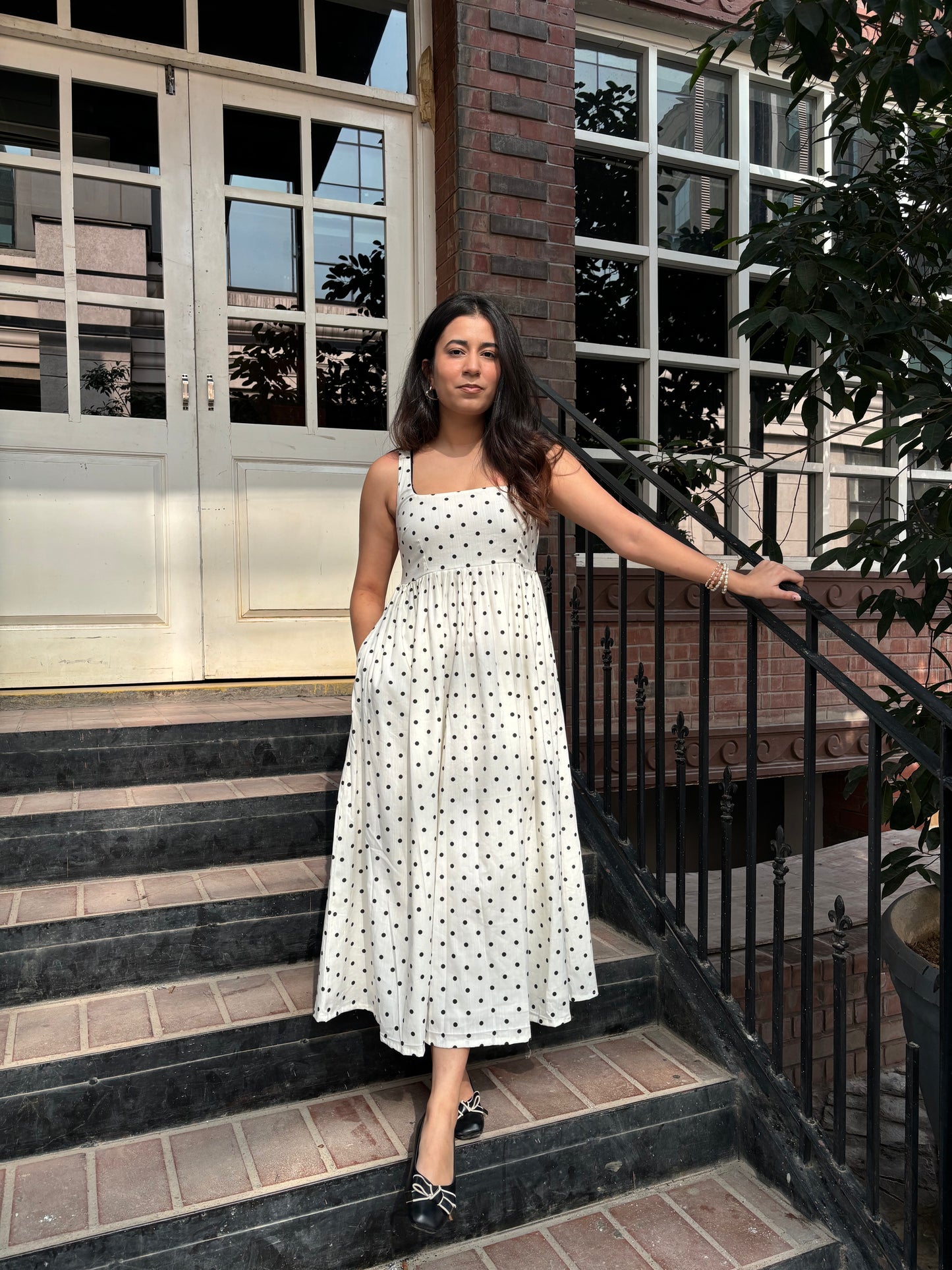 Polka Midi Dress