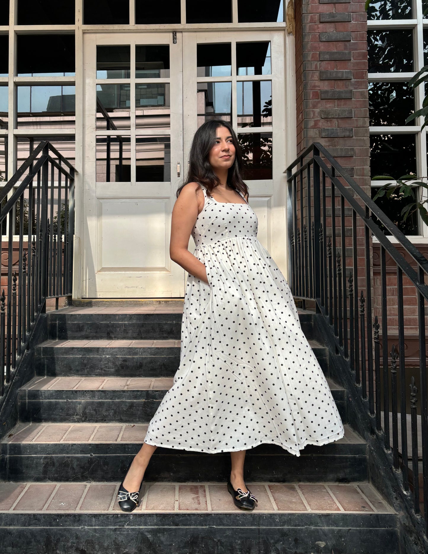 Polka Midi Dress