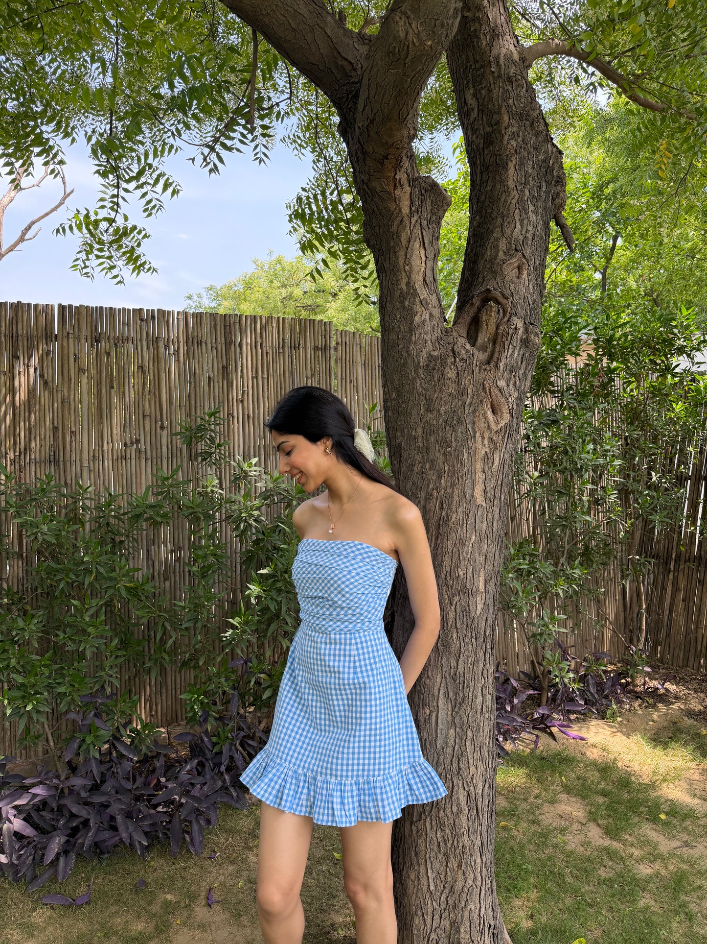 Periwinkle Gingham Dress