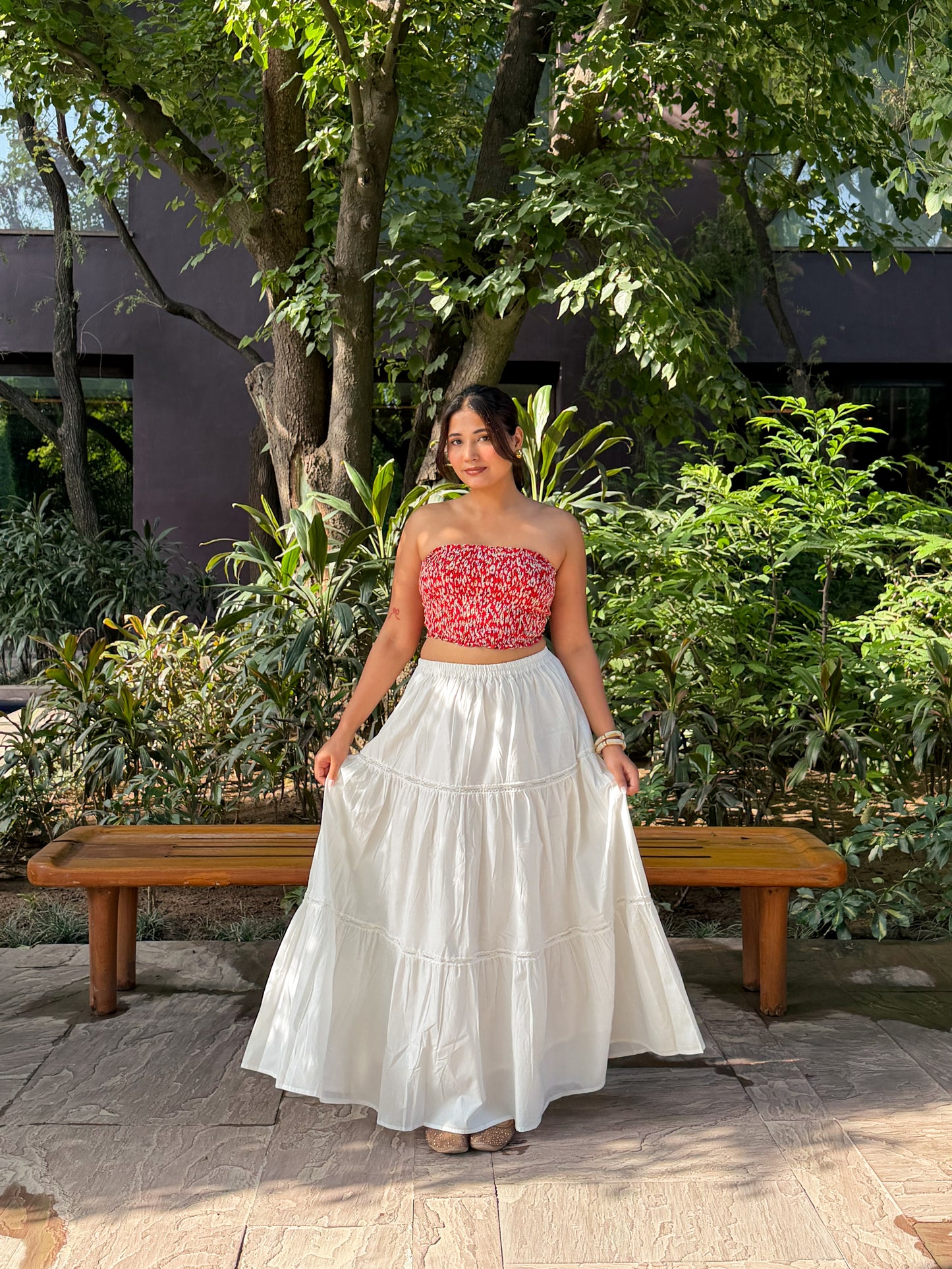 Off White Maxi Skirt