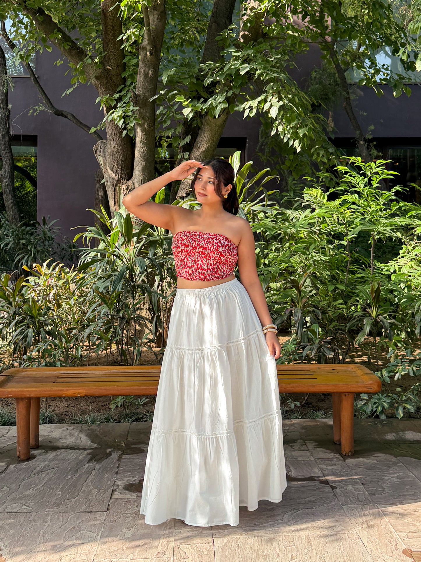 Off White Maxi Skirt