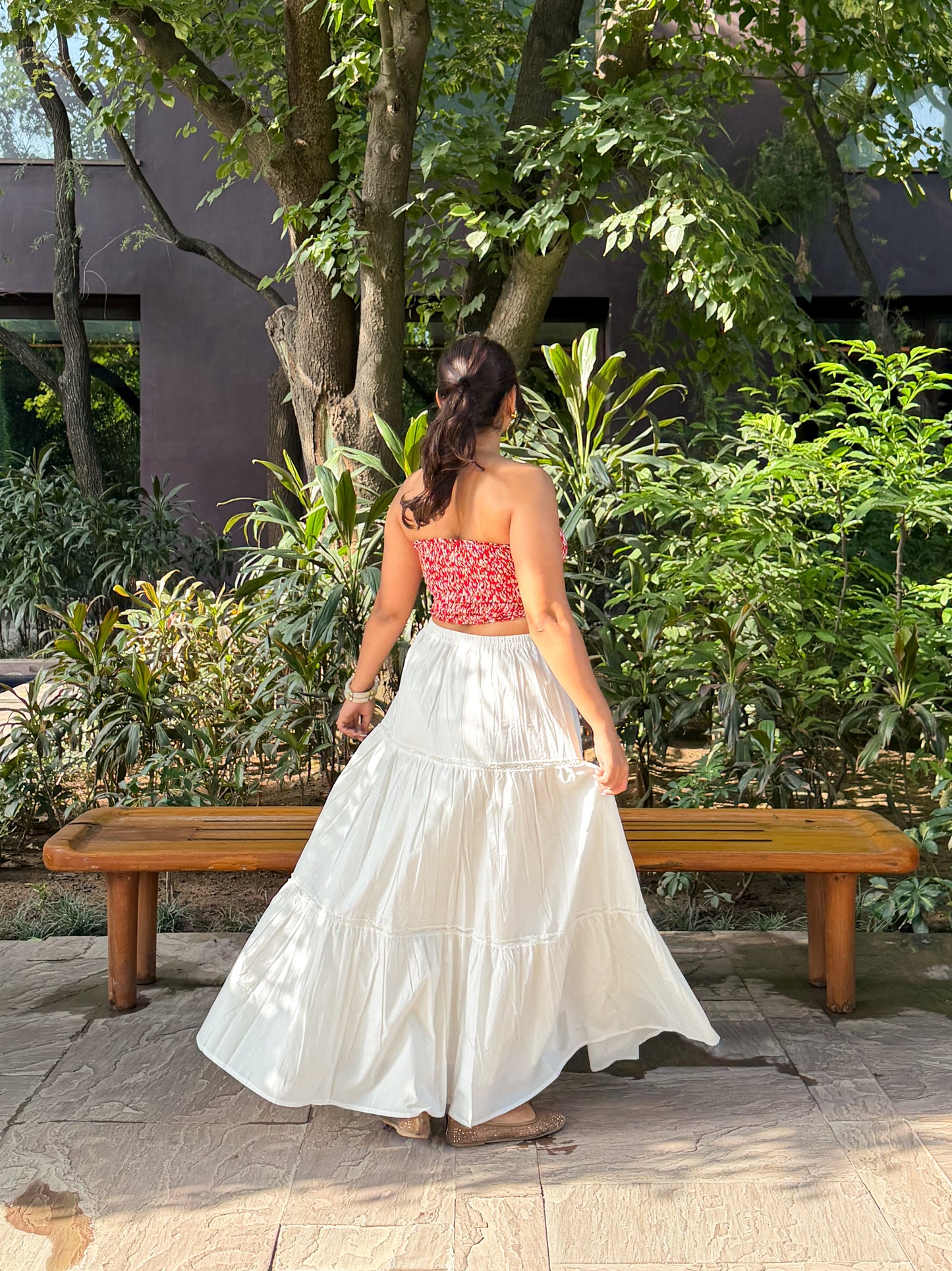 Off White Maxi Skirt